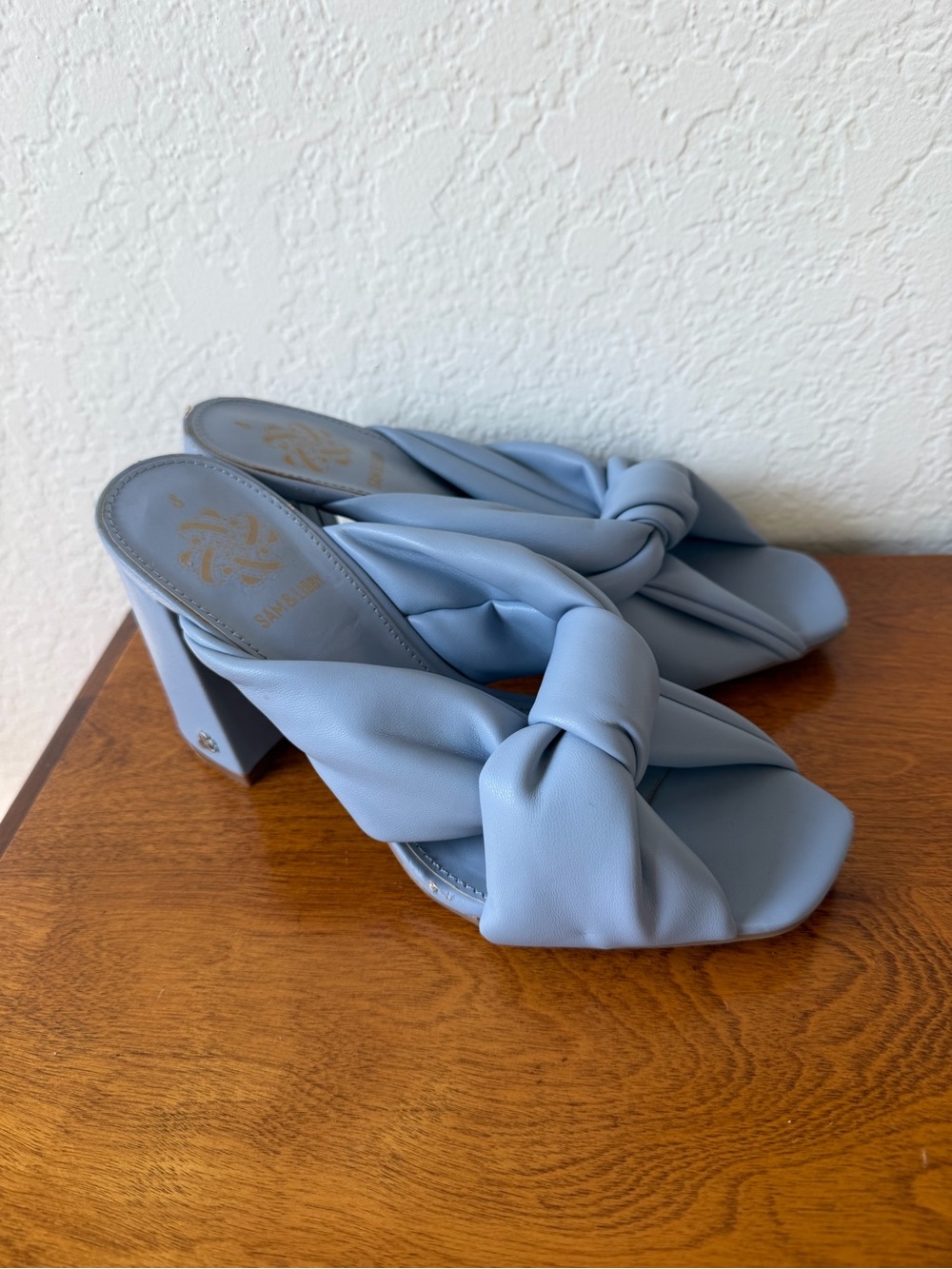 Sam & Libby Light Blue Jovanna Block-heel Sandals Size 8